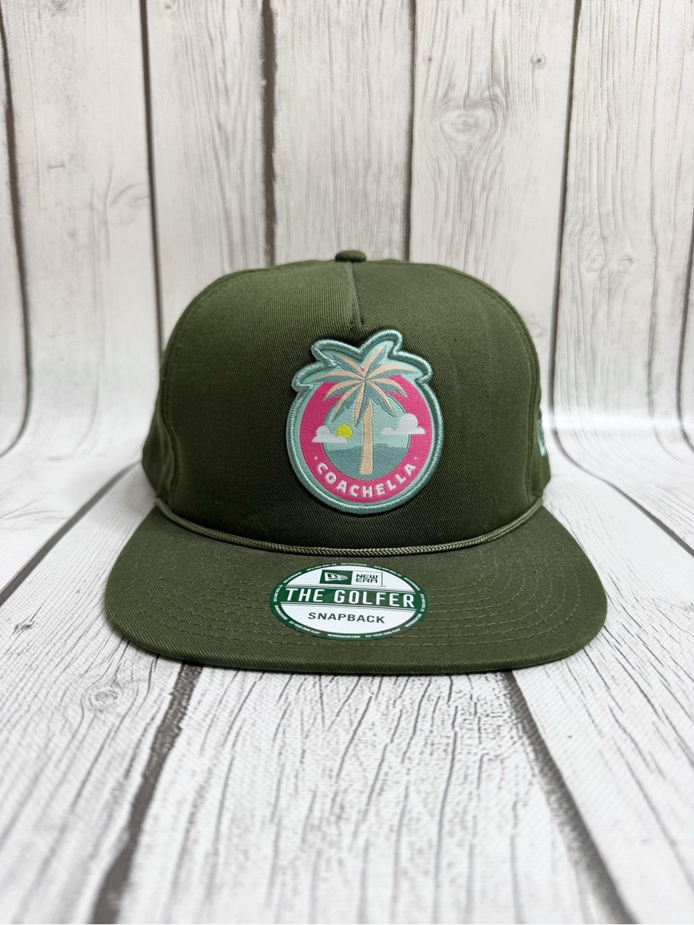 Coachella New Era The Golfer Snapback Olive Green Palm Tree Hat NWOT